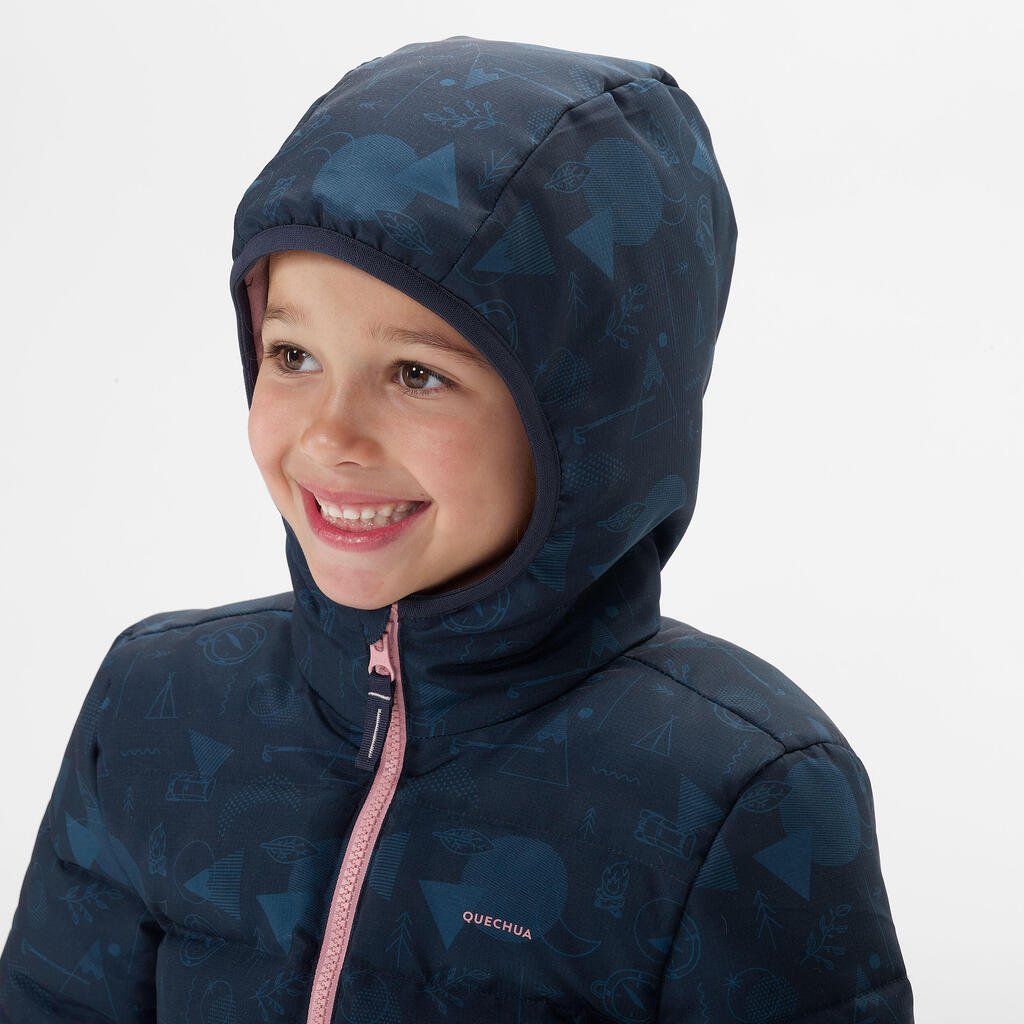 Detská turistická prešívaná bunda pre 2 - 6 rokov fialová