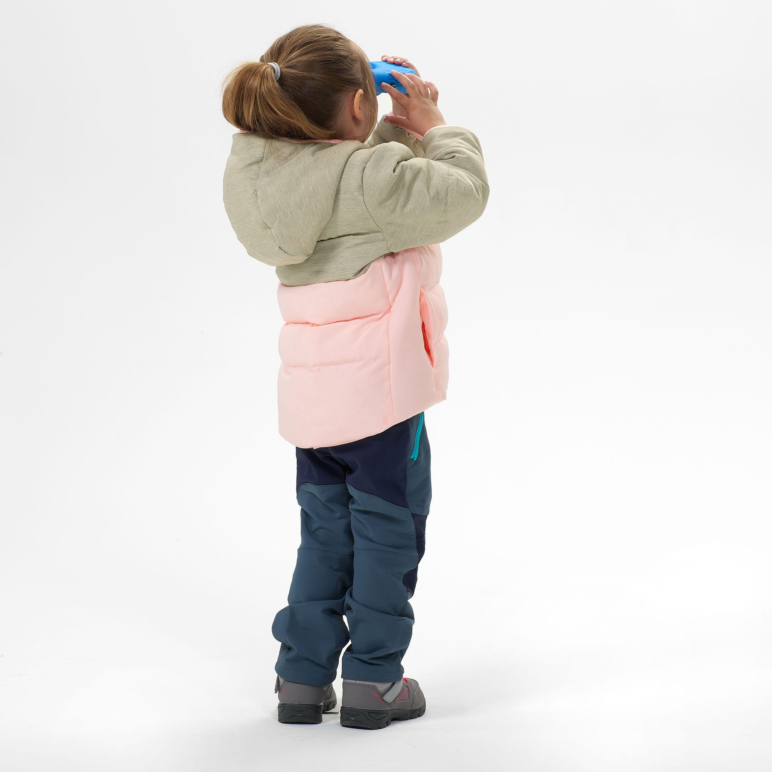 Gewatteerde wandeljas voor kinderen 2-6 jaar roze/beige 3/5