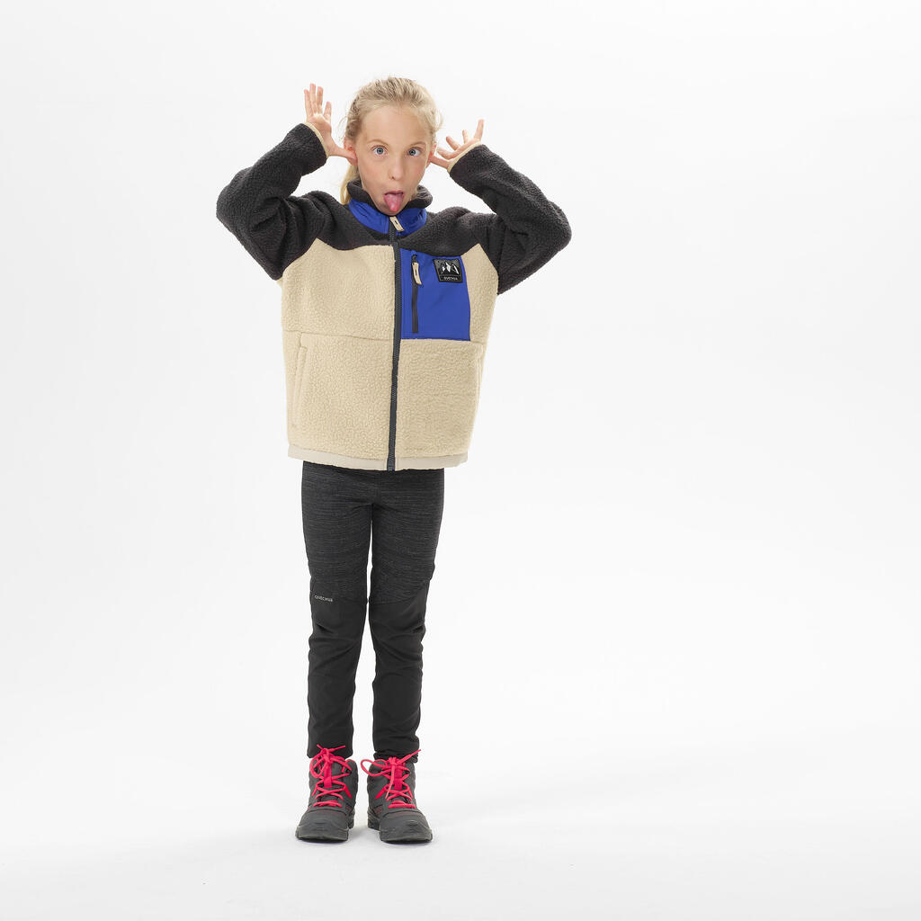 VESTE POLAIRE CHAUDE DE RANDONNEE - MH500 BLEUE MARINE - ENFANT 7-15 ANS