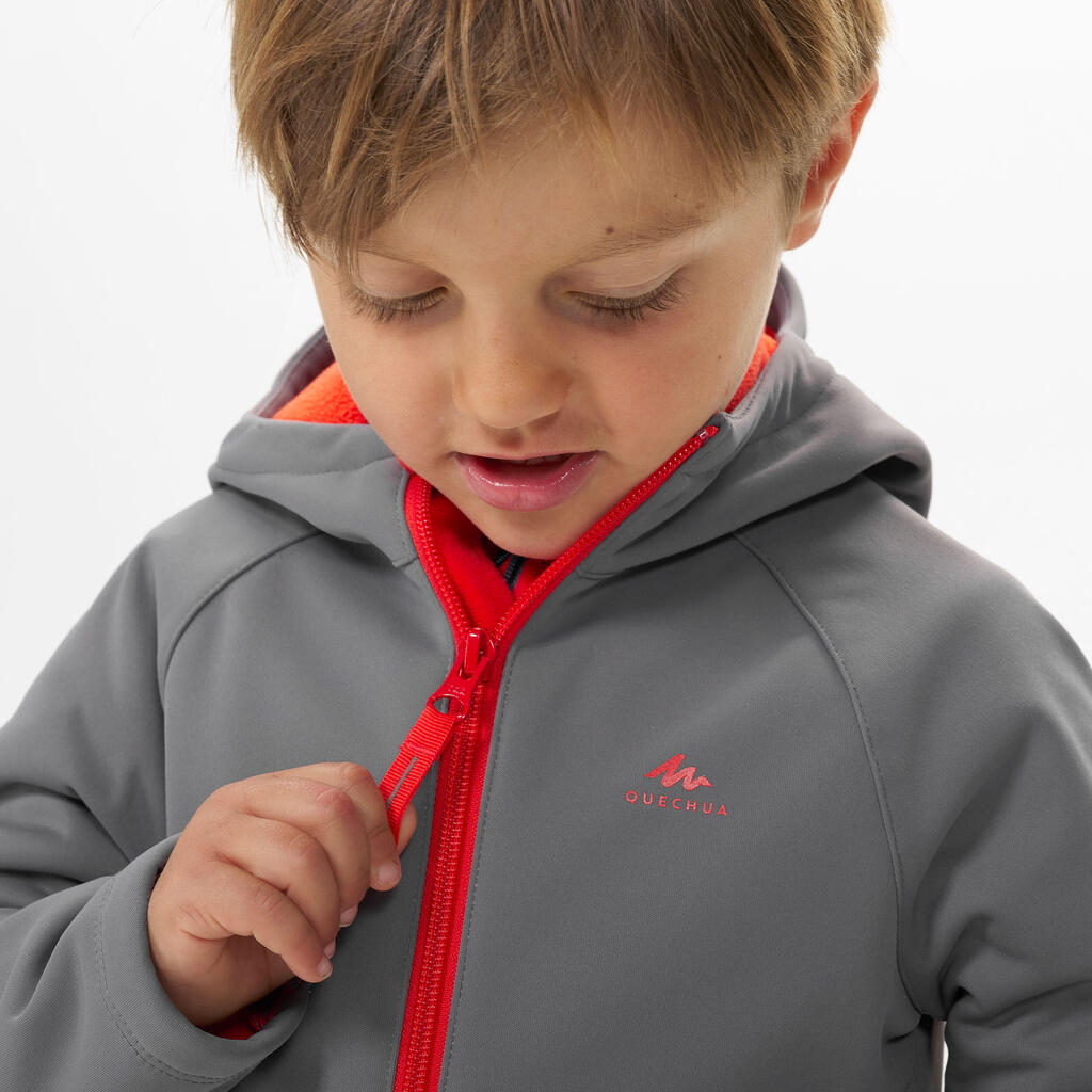 Softshelljacke Wandern MH550 Kleinkinder Jungen Gr. 92–116 orange 