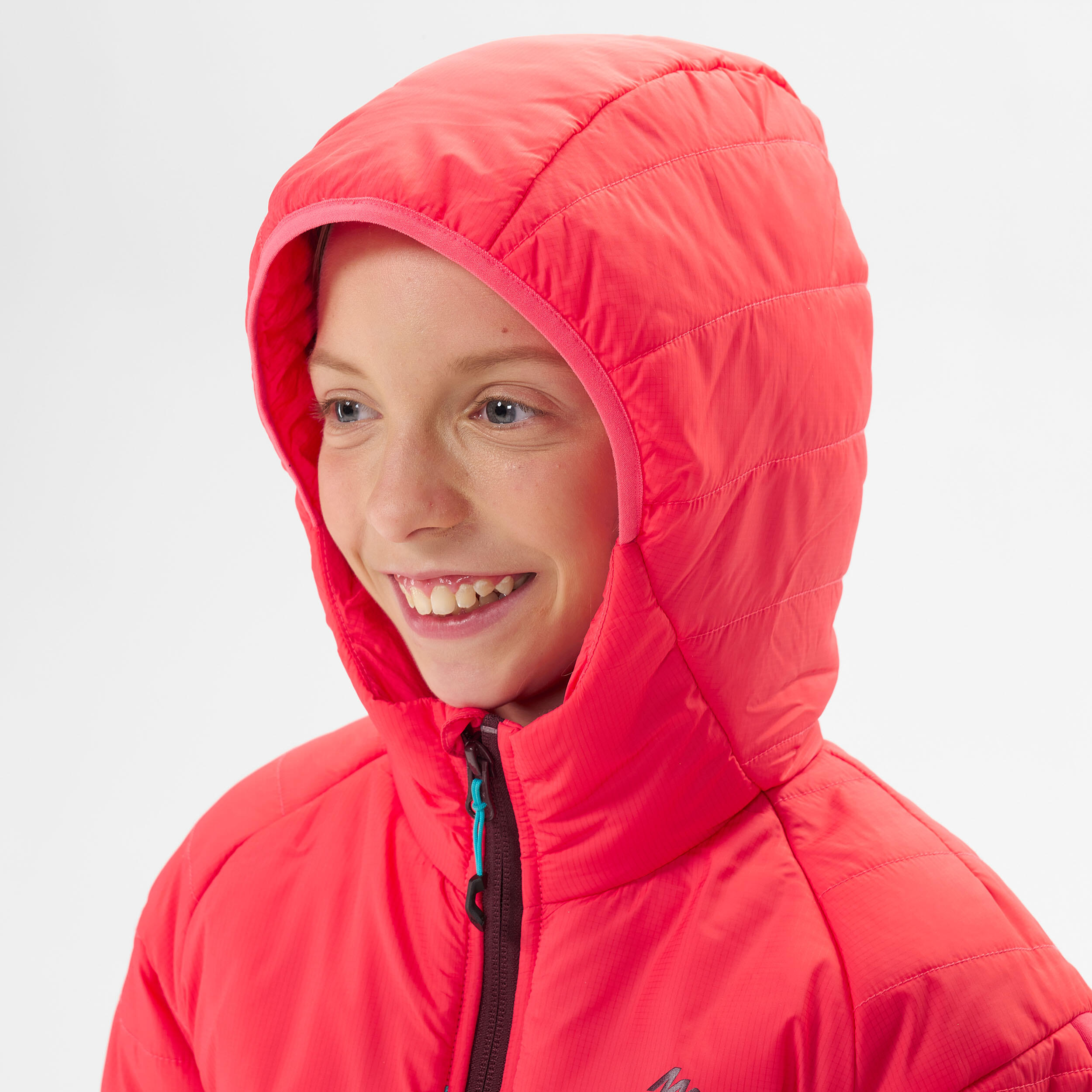 KIDS’ PADDED HIKING JACKET - HYBRID AGED 7-15 - CORAL 6/9
