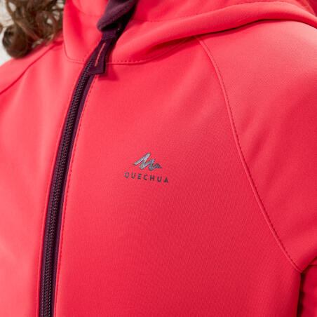 Roze dečja jakna softshell za planinarenje (od 2 do 6 godina) 