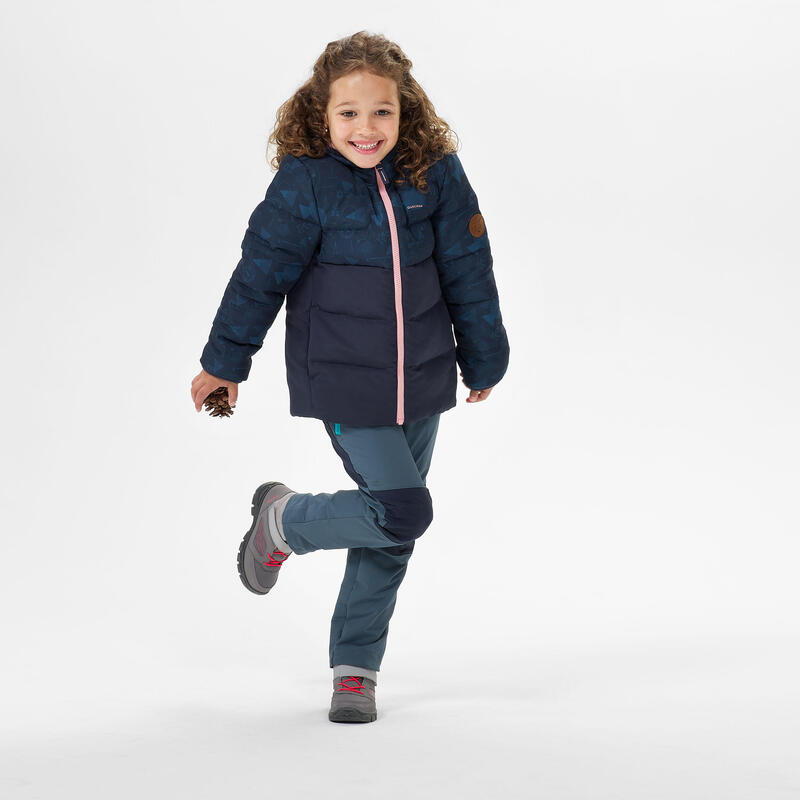 Piumino ovatta montagna bambina X-WARM blu stampato