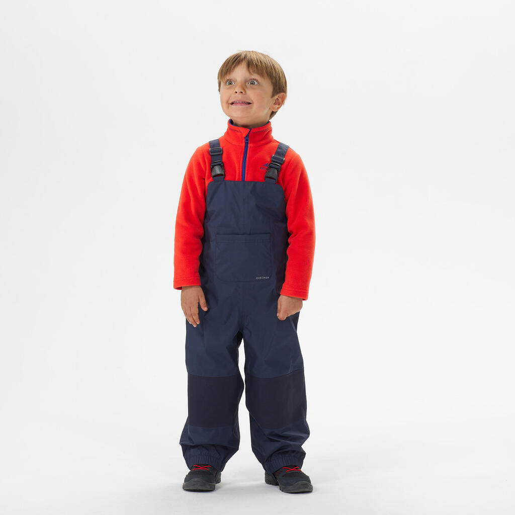 Kids’ Waterproof Hiking Salopettes - Aged 2-6 - Navy Blue