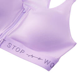 女款前開式有氧健身運動內衣 920 - 淡紫色