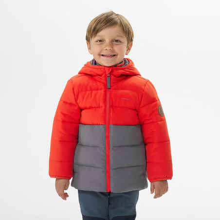 Kids’ Hiking Padded Jacket - Aged 2-6 - Orange and Grey