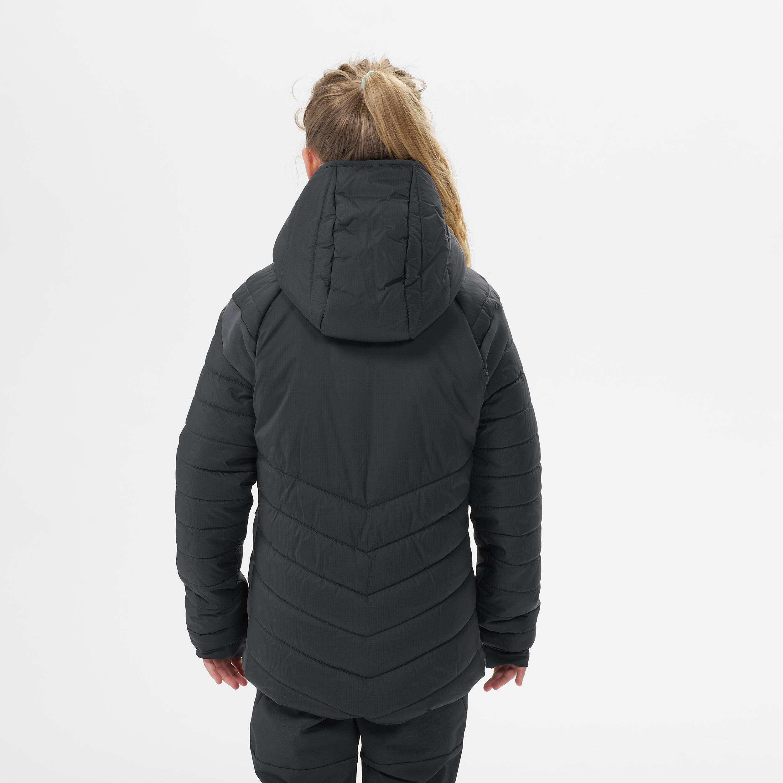 Kids' Warm Padded Hiking Jacket MH500 7-15 Years - Grey 4/9