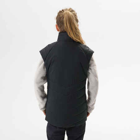KIDS’ PADDED HIKING GILET - HYBRID AGED 7-15 - DARK GREY