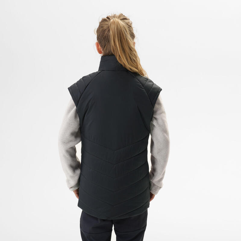 Hybride synthetische bodywarmer voor wandelen donkergrijs kinderen 7-15 jaar