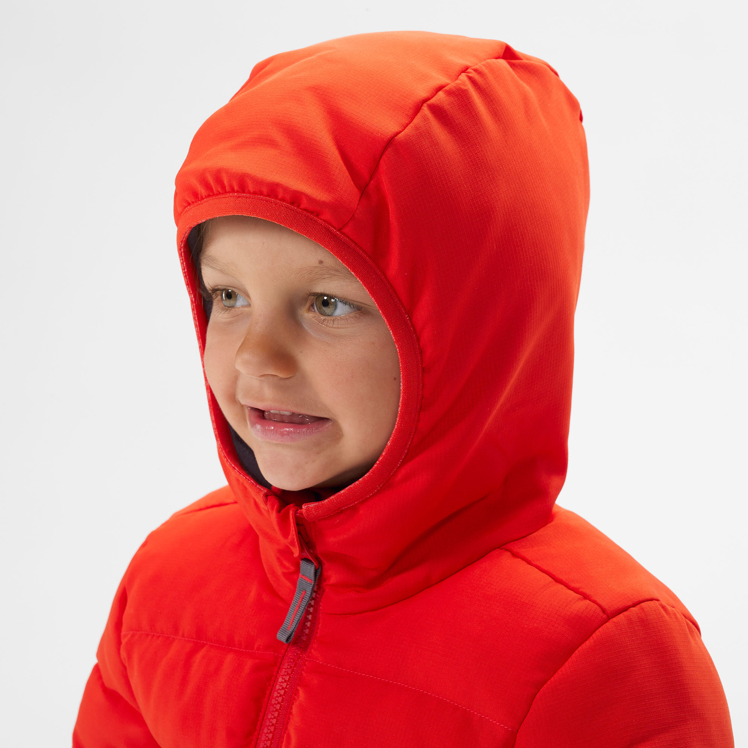 Kids’ Hiking Padded Jacket - Aged 2-6 - Orange and Grey 5/8