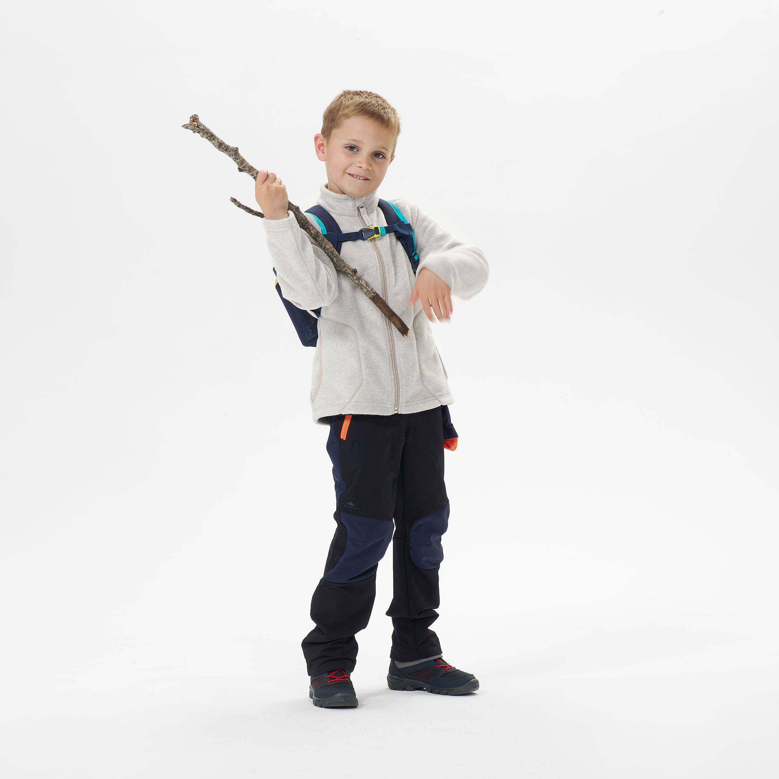 Kids’ Hiking Fleece Jacket MH100 - 2-6 years - Zip - Beige -  2