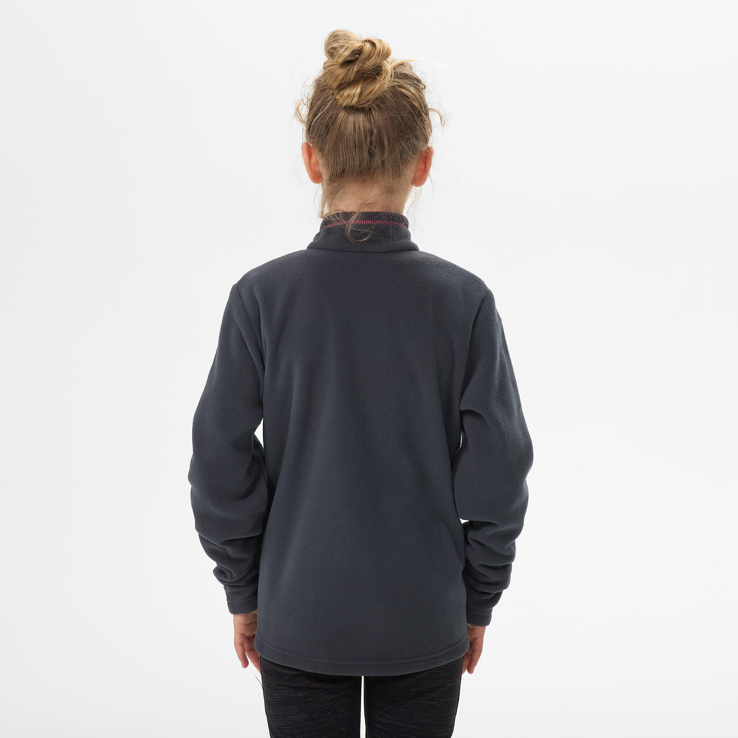Kids’ Hiking Fleece - MH100 Aged 7-15 - Dark Grey