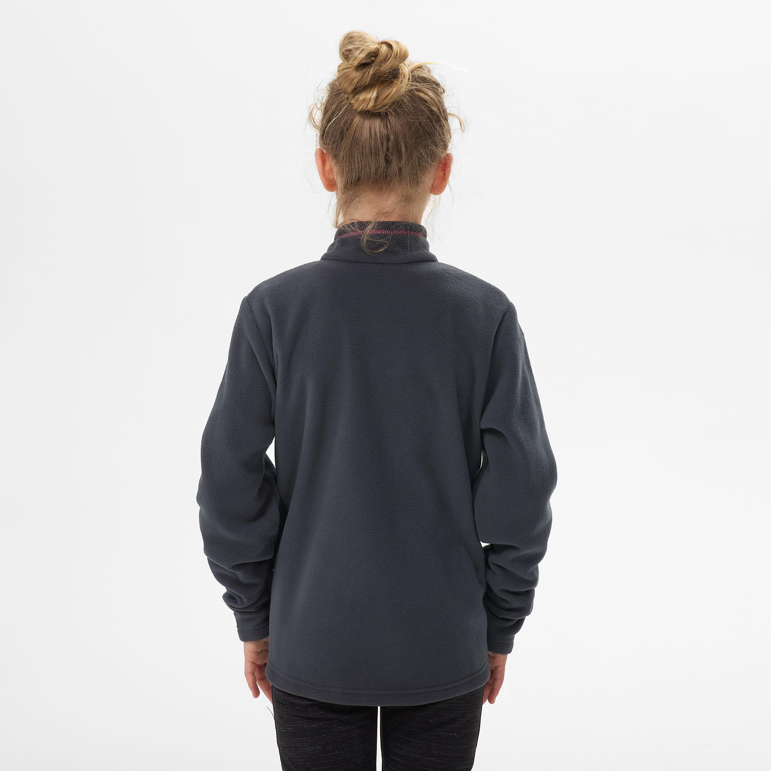 Kids’ Hiking Fleece - MH100 Aged 7-15 - Dark Grey 3/5