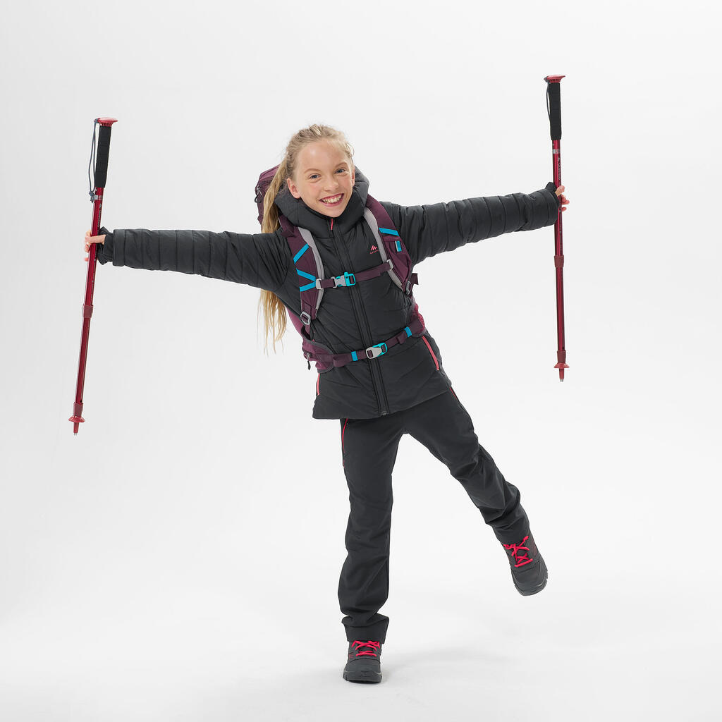 Wattierte Wanderjacke Kinder Gr. 92–116 warm - MH500 grau