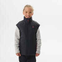 KIDS’ PADDED HIKING GILET - HYBRID AGED 7-15 - DARK GREY