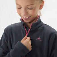 Kids’ Hiking Fleece - MH100 Aged 7-15 - Dark Grey