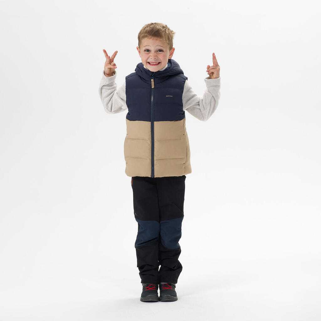 Wattierte Weste Kleinkinder Gr. 92–116 Wandern - beige/blau 