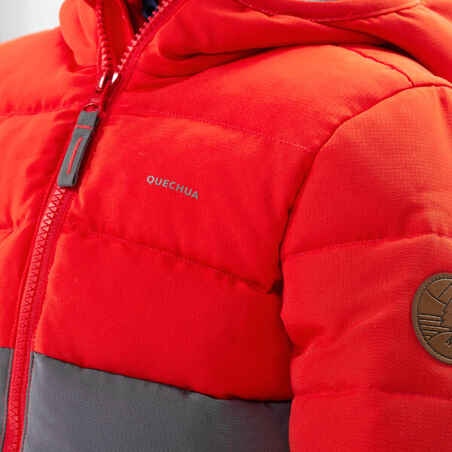 Kids’ Hiking Padded Jacket - Aged 2-6 - Orange and Grey