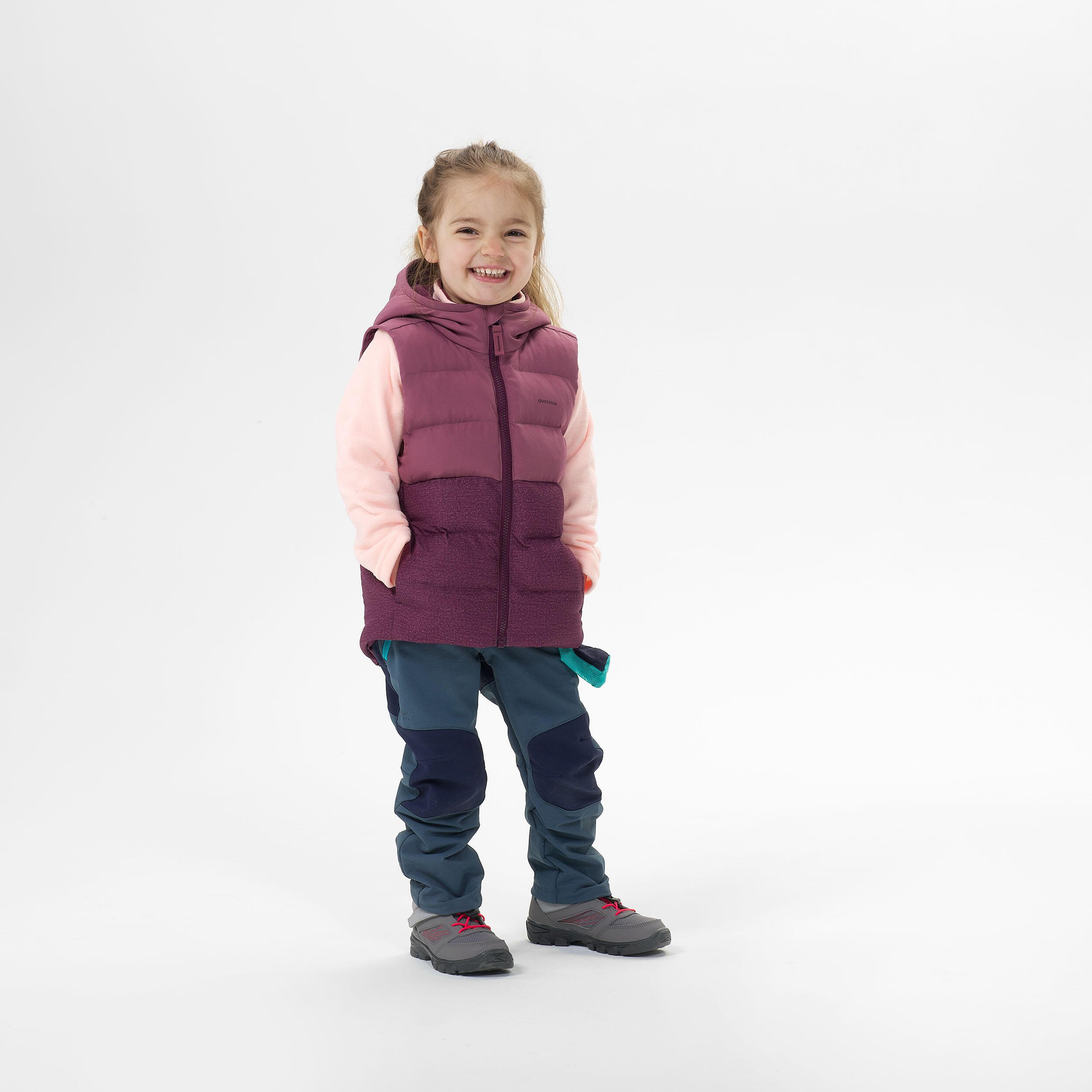 Kids’ Hiking Sleeves Padded Jacket - Age 2-6 years - Purple 6/11
