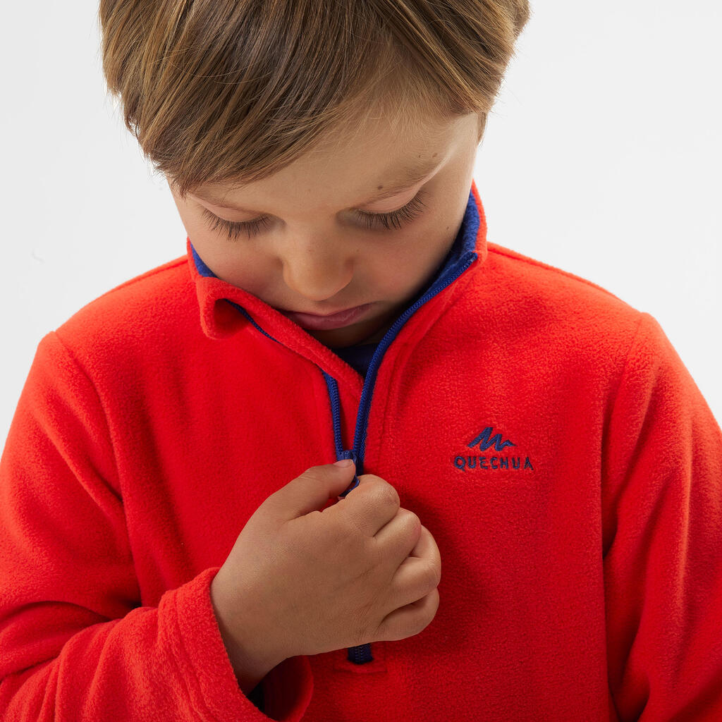 Kids’ Hiking Fleece - MH100 Aged 2-6 - Orange