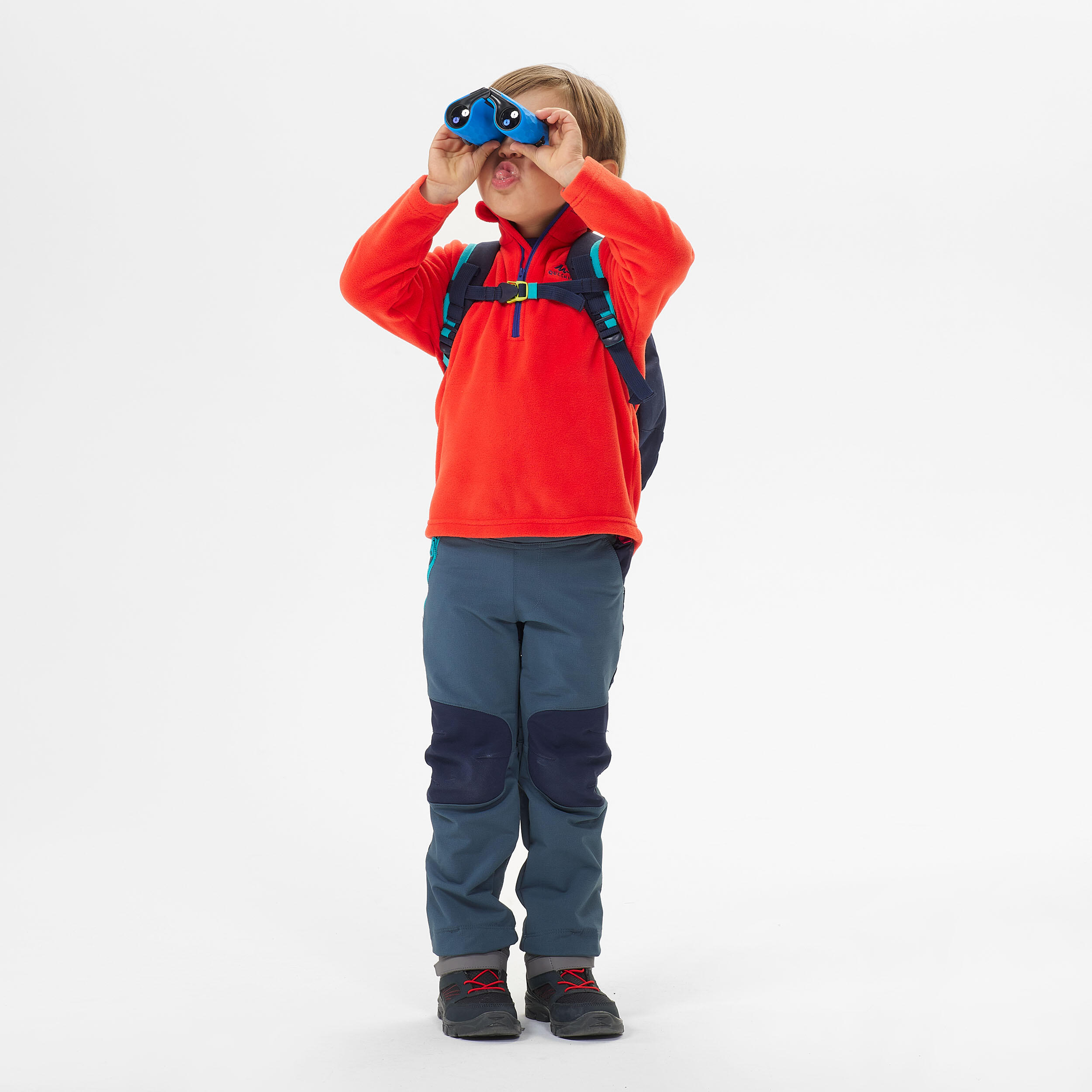 Sudadera de senderismo de forro polar roja para niños de 2 a 6 años MH100 5/22