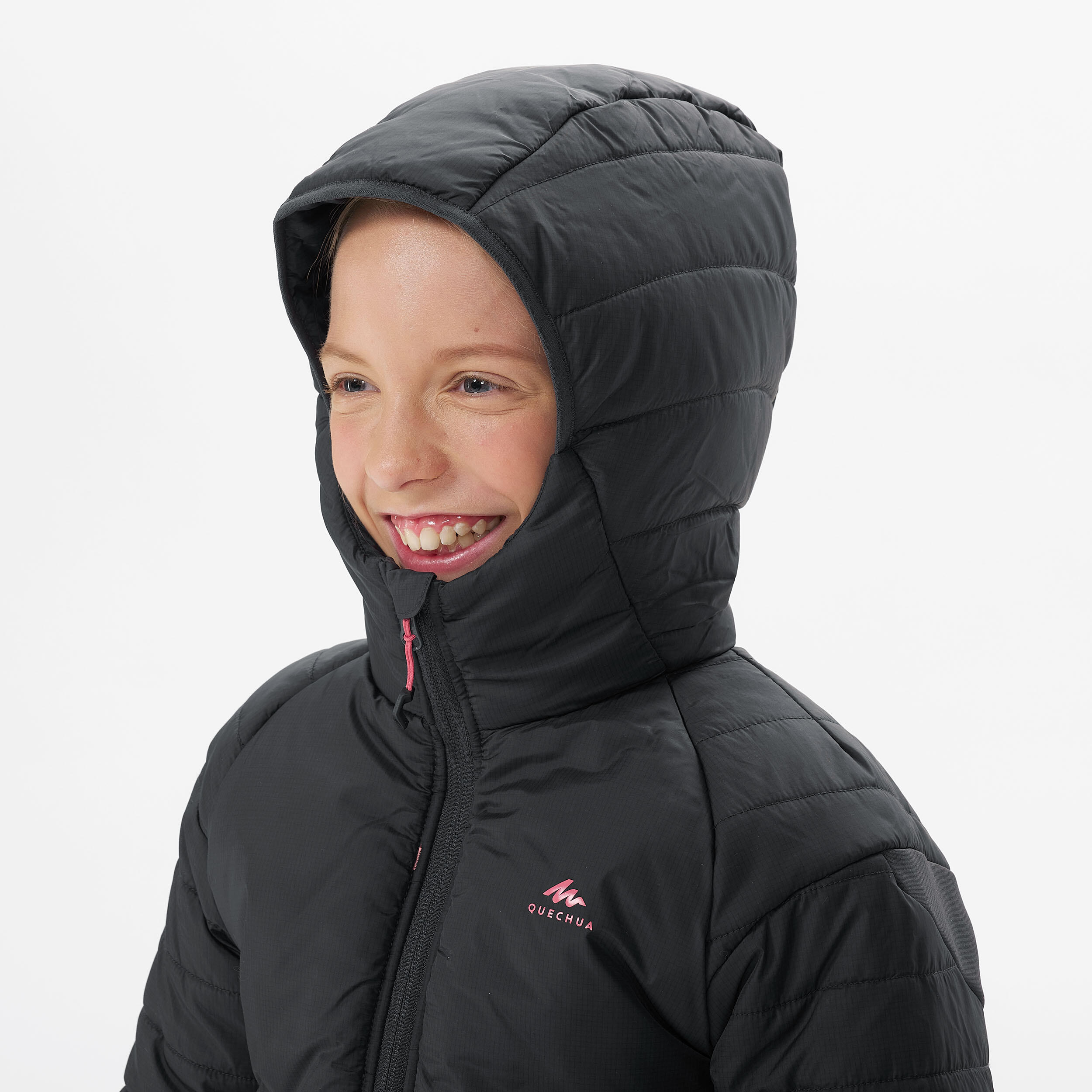 Kids' Winter Jacket MH 900 graphite grey, Pink Quechua Decathlon