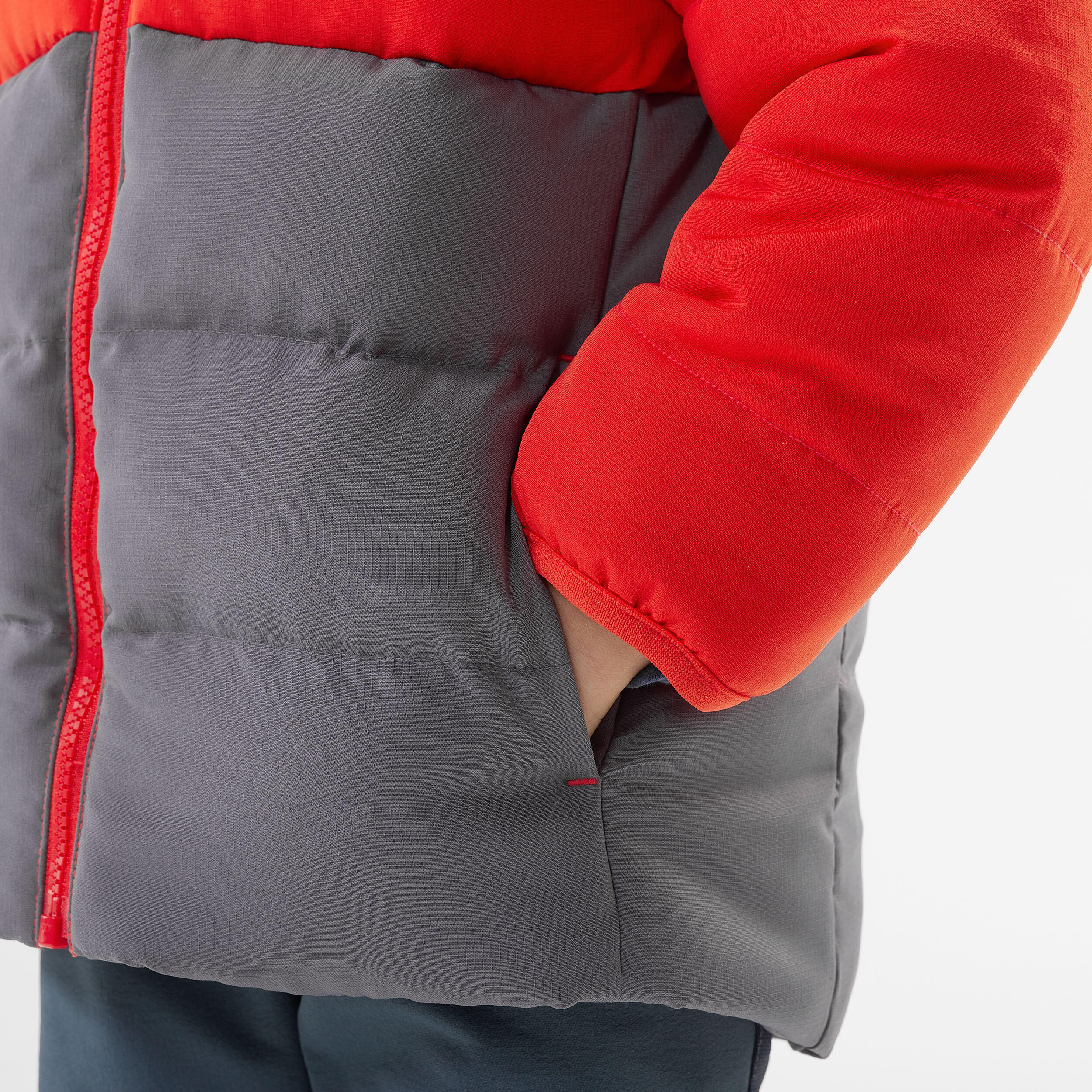 Kids’ Hiking Padded Jacket - Aged 2-6 - Orange and Grey 7/8