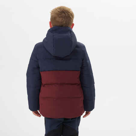 Kids’ Hiking Down Jacket Age 2-6 Years - Burgundy/Blue