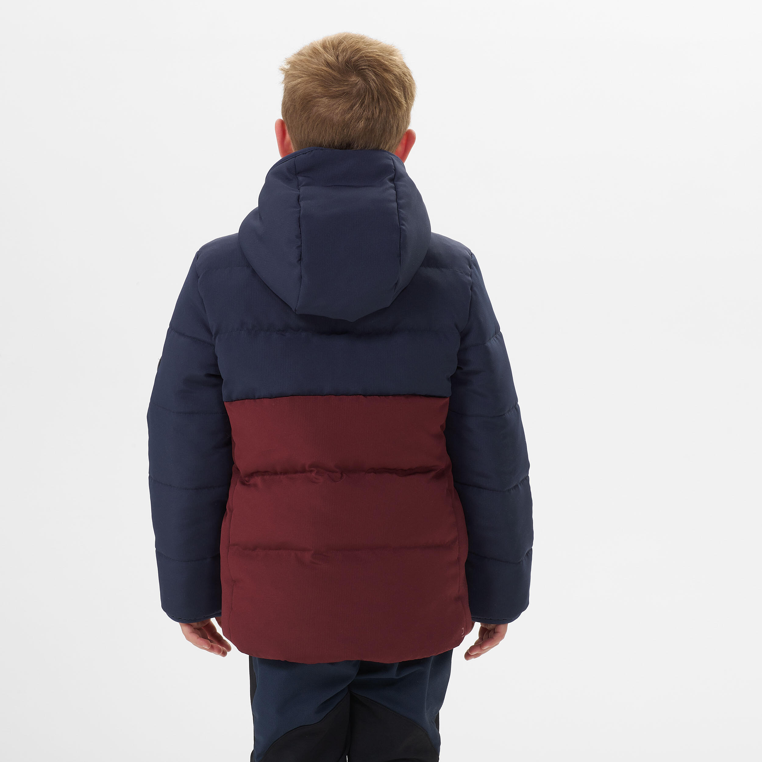 Kids’ Hiking Down Jacket Age 2-6 Years - Burgundy/Blue 6/10