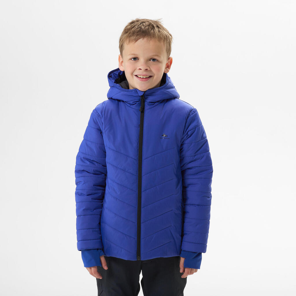 KIDS’ PADDED HIKING JACKET - HYBRID AGED 7-15 - BLUE