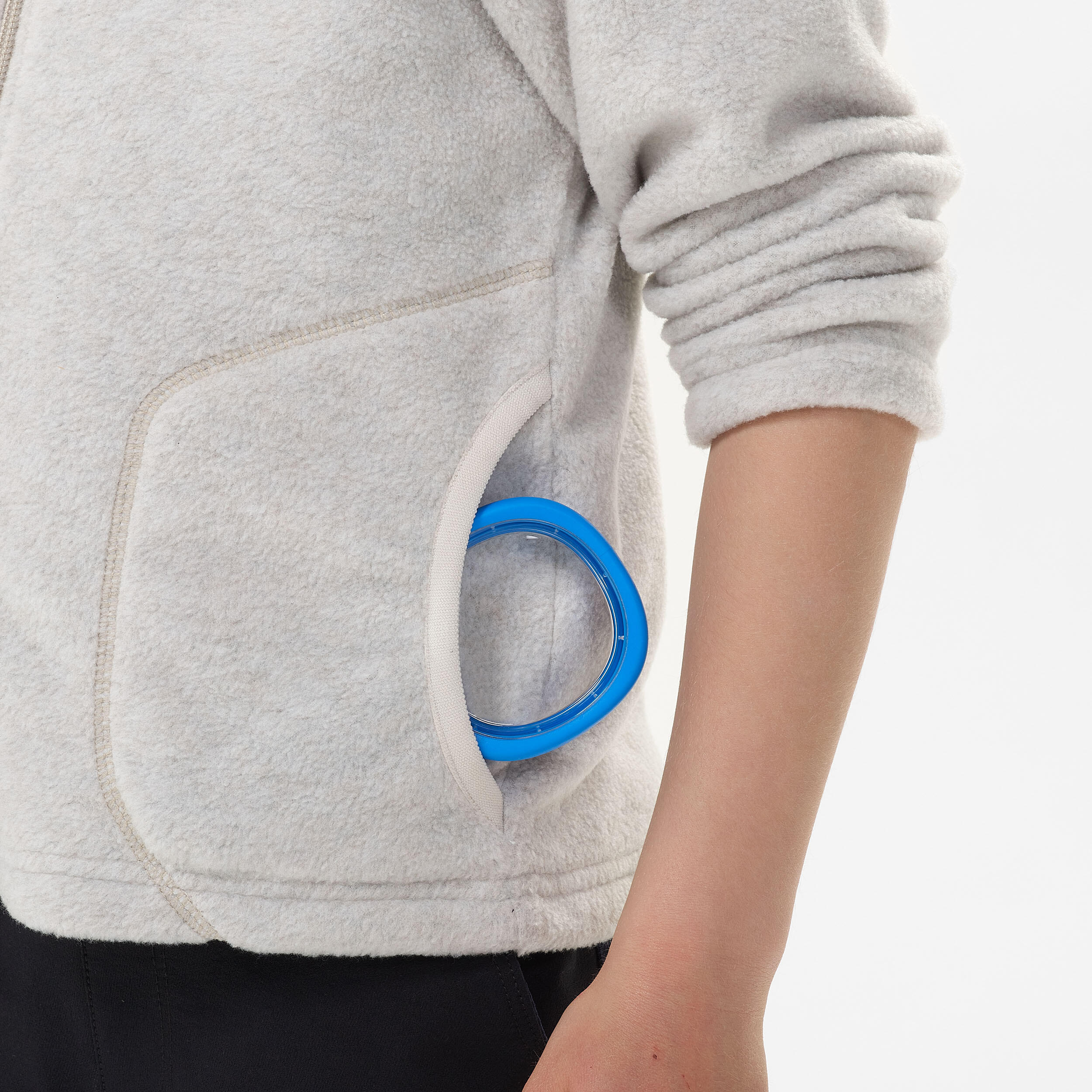 Kids’ Hiking Fleece Jacket MH100 - 2-6 years - Zip - Beige