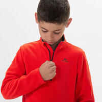 Kids' 7-15 Years Hiking Fleece MH100 - red