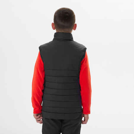 Kids' 7-15 Years Hiking Hybrid Padded Sleeveless Jacket - black