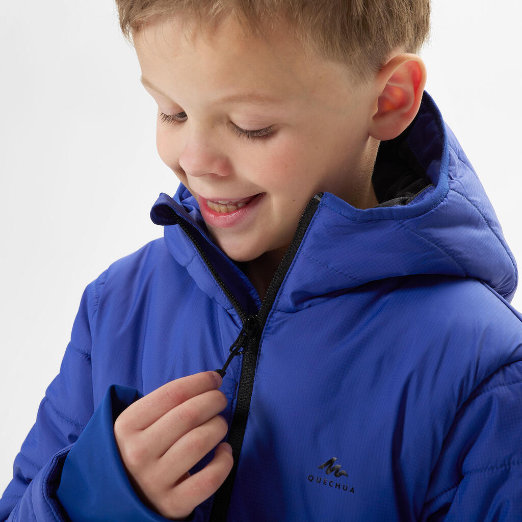 KIDS’ PADDED HIKING JACKET - HYBRID AGED 7-15 - BLUE