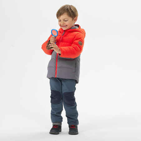 Kids’ Hiking Padded Jacket - Aged 2-6 - Orange and Grey