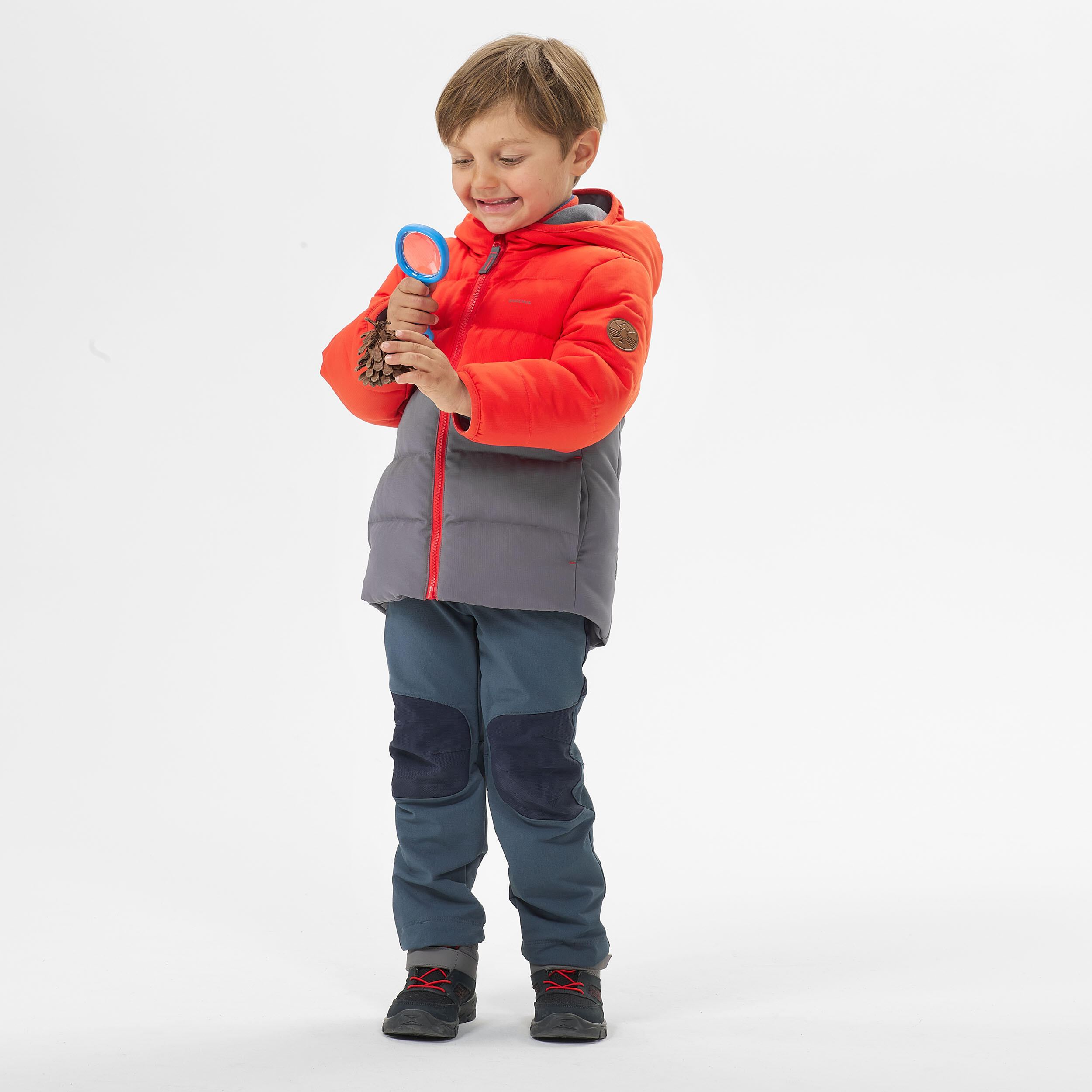 Kids’ Hiking Padded Jacket - Aged 2-6 - Orange and Grey 2/8