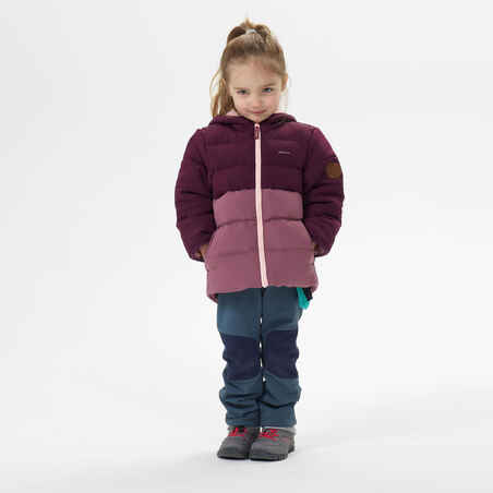 Kids’ Hiking Padded Jacket - Aged 2-6 - Purple