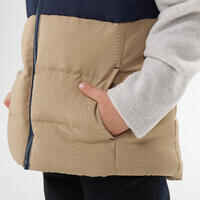 Kids’ Padded Hiking Gilet - Aged 2-6 - Beige and Blue