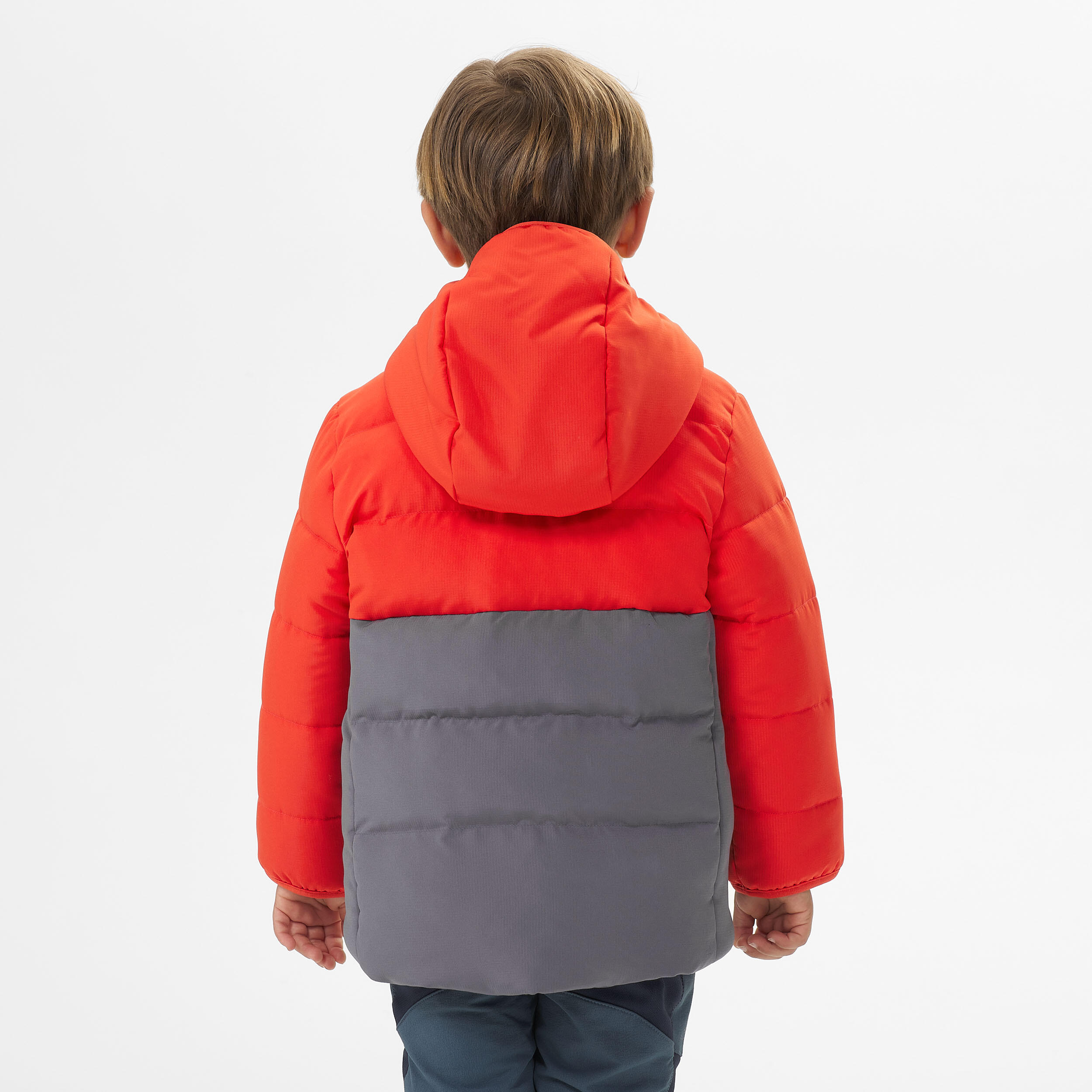 Kids’ Hiking Padded Jacket - Aged 2-6 - Orange and Grey 4/8