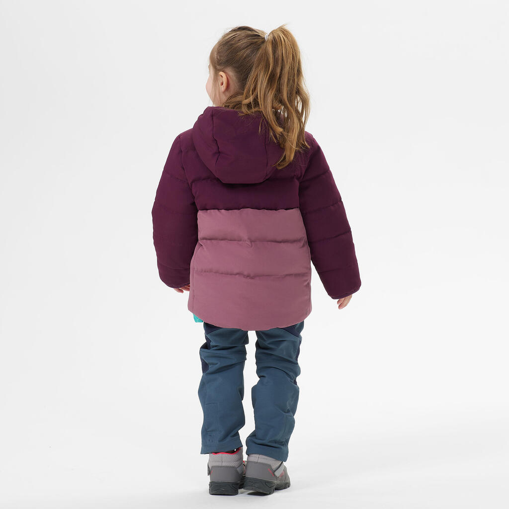 Chamarra acolchada de senderismo. Morado. Niños 2-6 años 