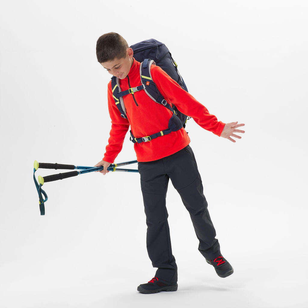 Polaire de randonnée enfant 7-15 ans, MH100 demi zip bleu