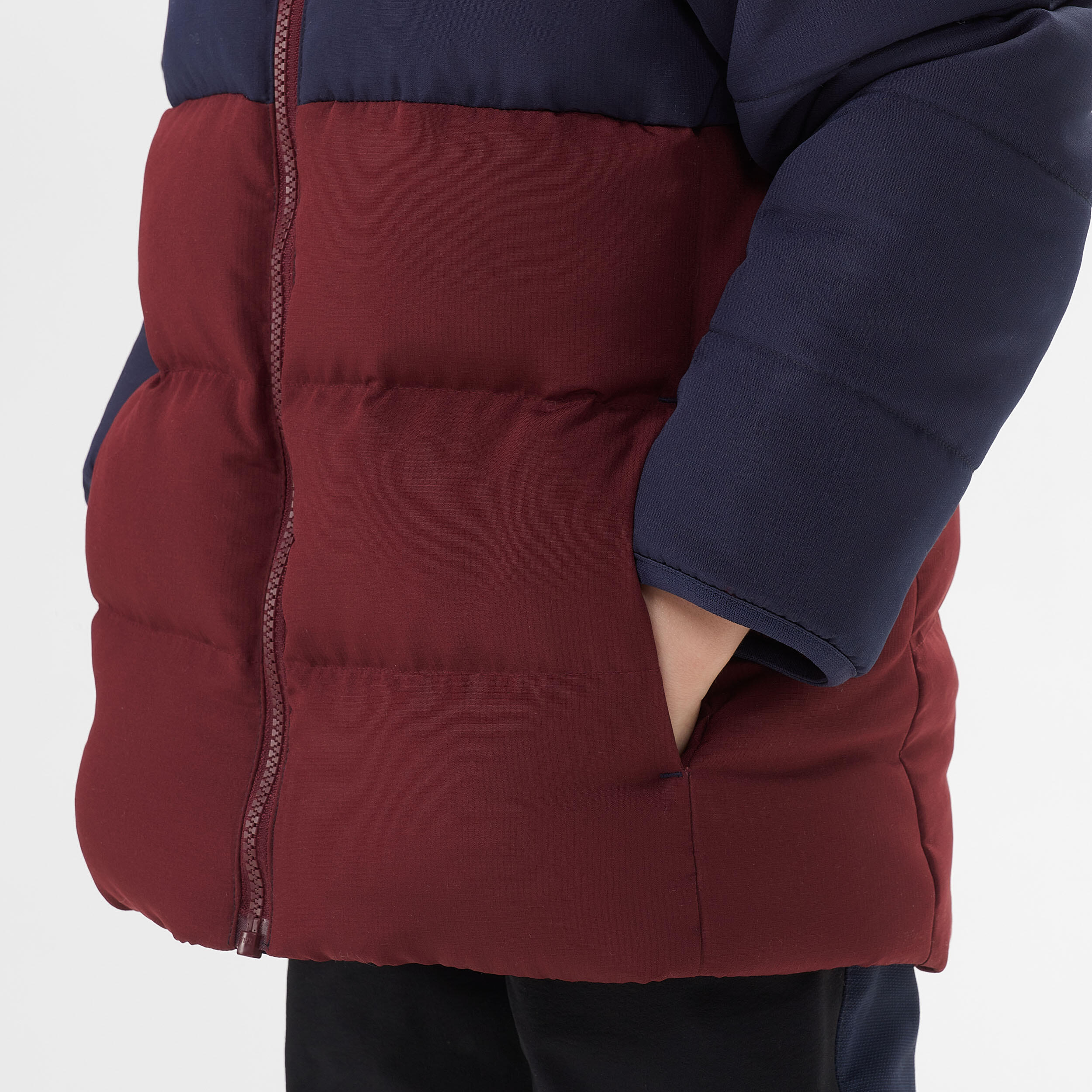 Kids’ Hiking Down Jacket Age 2-6 Years - Burgundy/Blue 9/10