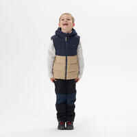 Kids’ Padded Hiking Gilet - Aged 2-6 - Beige and Blue