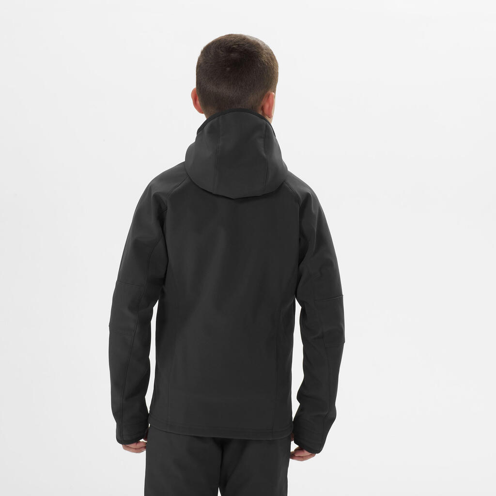 CHAQUETA SENDERISMO NIÑOS SOFTSHELL MH550 NEGRO