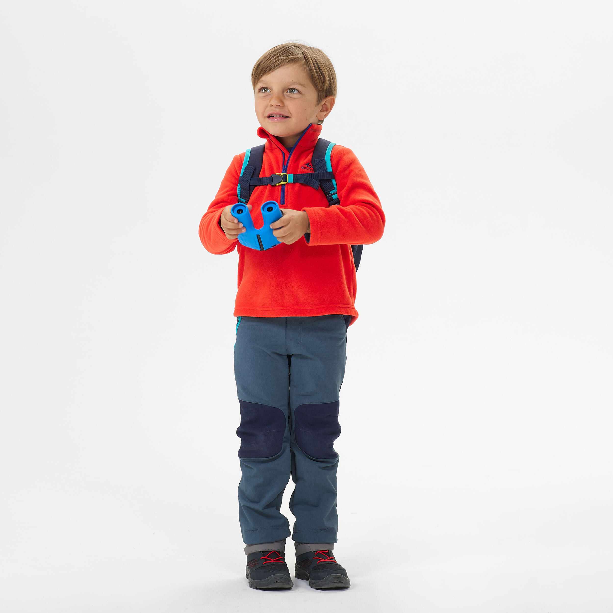 Sudadera de senderismo de forro polar roja para niños de 2 a 6 años MH100 10/22