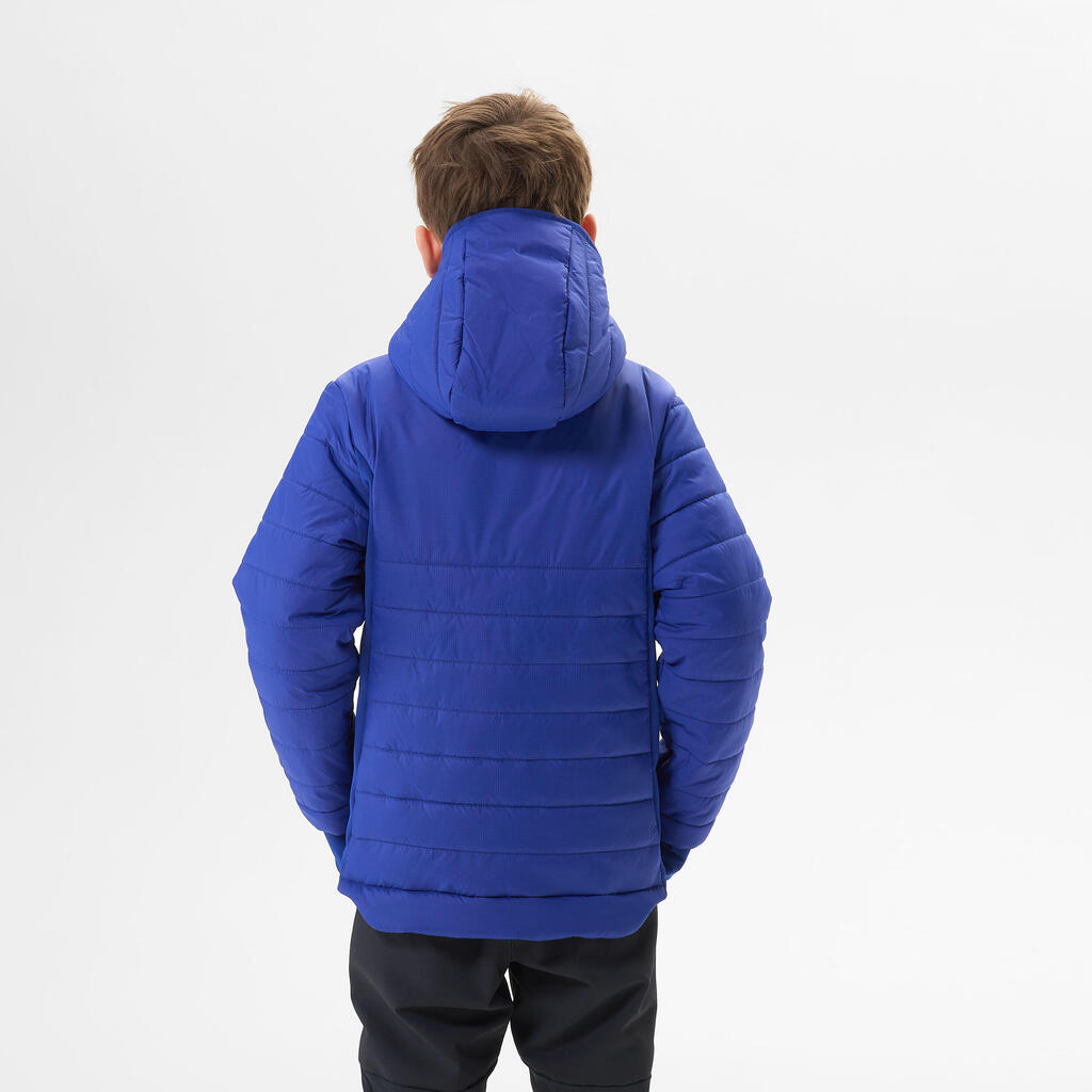 KIDS’ PADDED HIKING JACKET - HYBRID AGED 7-15 - BLUE