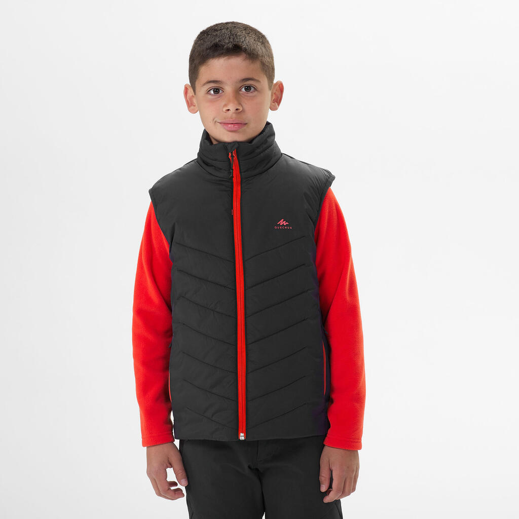 GILET DOUDOUNE DE RANDONNÉE - HYBRIDE NOIR - ENFANT 7-15 ANS