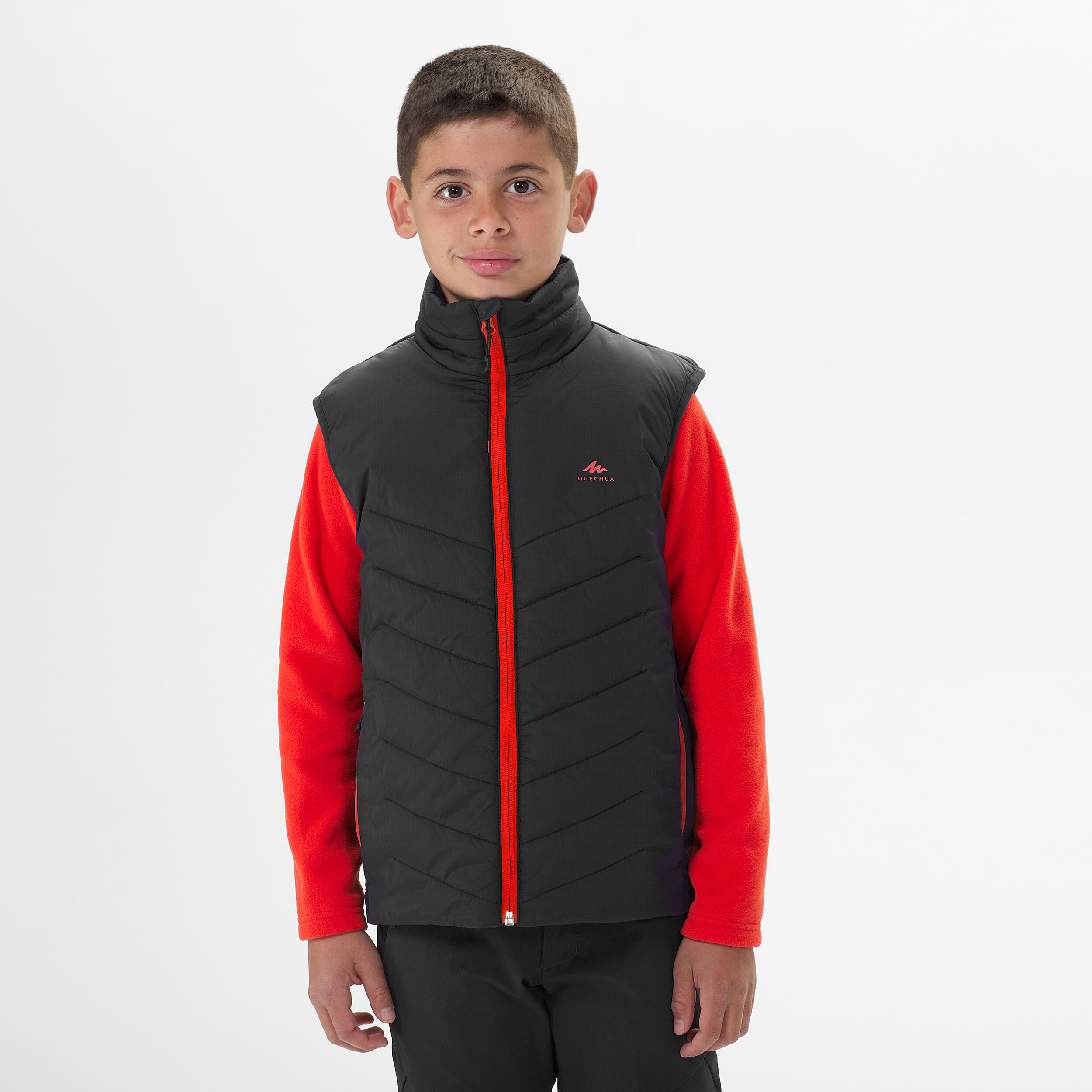 GILET DOUDOUNE DE RANDONN E HYBRIDE NOIR ENFANT 7 15 ANS