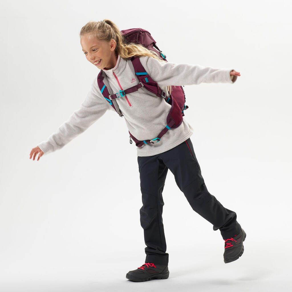 Girl’s Hiking Fleece - MH100  Aged 7-15 - Dark Pink