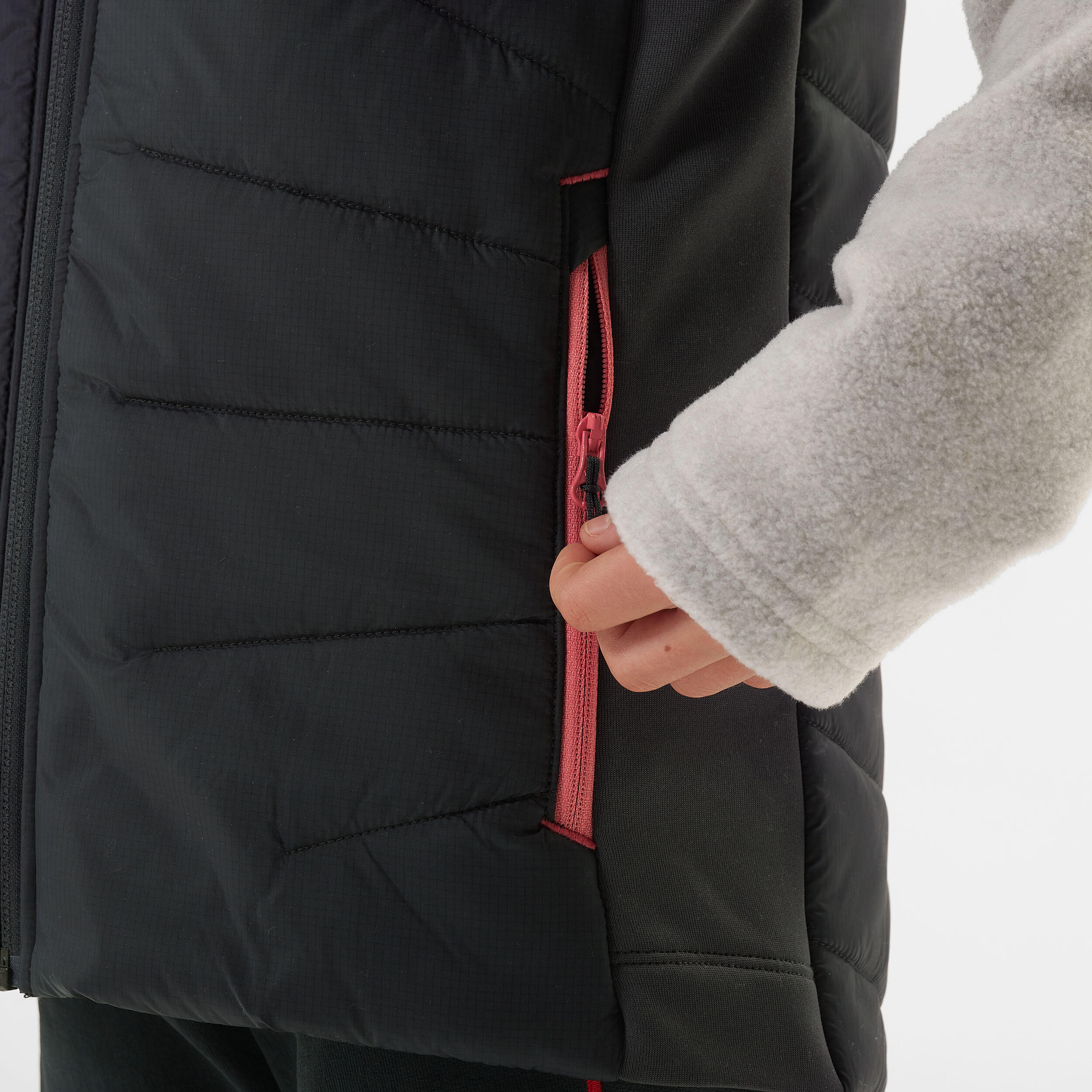 GILET DOUDOUNE DE RANDONNÉE - HYBRIDE GRIS FONCE - ENFANT 7-15 ANS 6/10